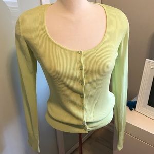 Mantles Chartreuse Cardigan